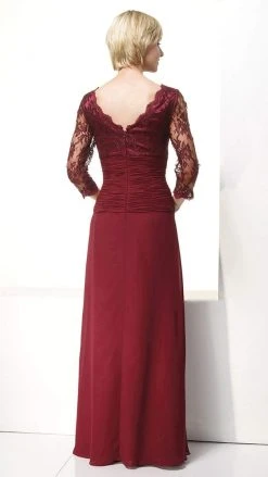 Alyce Paris - 29364 Ruched V-neck A-line Dress - 1 Pc Blue Coral In Size 16 Available Formal Gowns