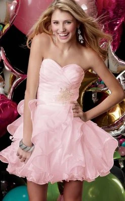 Alyce Paris - 3545 Strapless Flared Ruffles Cocktail Dress