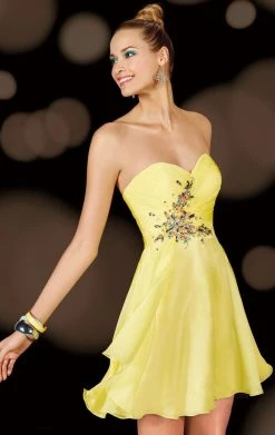 Alyce Paris - 3632 Crystal Embellished Strapless Ruched Short Dress