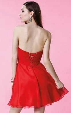 Cocktail Dresses Alyce Paris - 3669 Rhinestone Embellished Pleated Short Dress