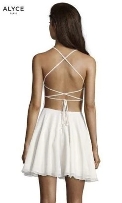 Alyce Paris - 3717 Strappy Beaded Halter Cocktail Dress