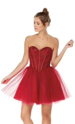 Alyce Paris - 3755 Strapless Beaded Corset Bodice A-Line Dress