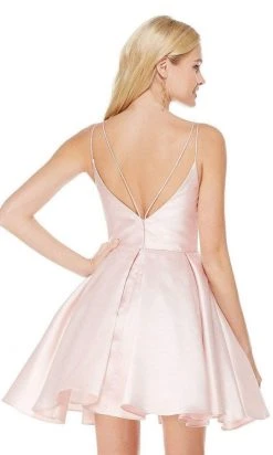 Cocktail Dresses Alyce Paris - 3764 Sleeveless V Neck Double Strapped Fit And Flare Cocktail Dress - 2 Pcs French Pink In Sizes 4 And 14 Available