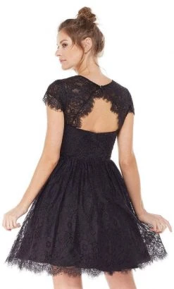 Cocktail Dresses Alyce Paris - 3792 Fit And Flare Lace Overlay Cocktail Dress - 1 Pc Black In Size 12 Available