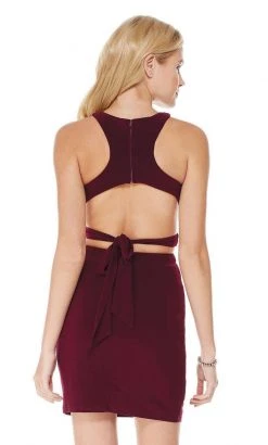 Cocktail Dresses Alyce Paris - 4006 Two-Piece Crisscross Strapped Midriff Jersey Dress