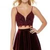 Alyce Paris - 4038 Two-Piece Plunging Sweetheart Velvet A-Line Dress 2 Alyce Paris - 4038 Two-Piece Plunging Sweetheart Velvet A-Line Dress