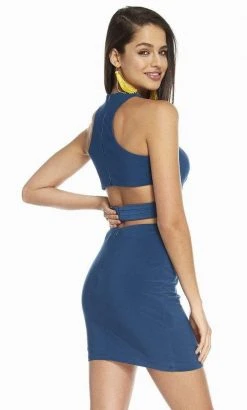 Alyce Paris - 4093 Two-Piece Crisscross Pleated Cutout Dress Cocktail Dresses