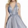 Cocktail Dresses Alyce Paris - 4182 Plunging V-Neck A-Line Cocktail Dress