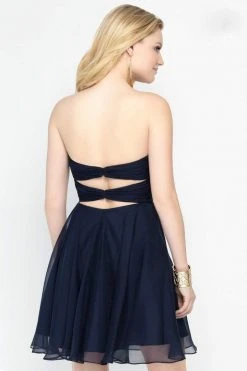 Alyce Paris - 46573 Bejeweled Sweetheart A-line Dress - 1 Pc Navy Gold In Size 10 Available Cocktail Dresses