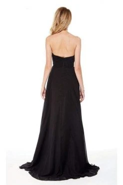 Alyce Paris - 5003 Strapless Sweetheart Neckline Beaded Chiffon Gown - 1 Pc Black In Size 20 Available