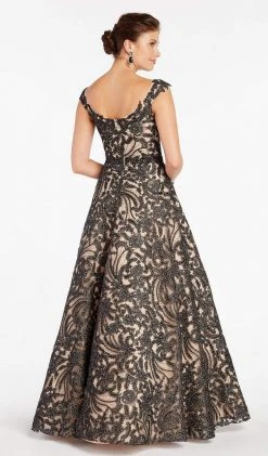 Formal Gowns Alyce Paris - 5064 Cap Sleeve Foliage Motif A-Line Gown 5 Formal Gowns Alyce Paris - 5064 Cap Sleeve Foliage Motif A-Line Gown
