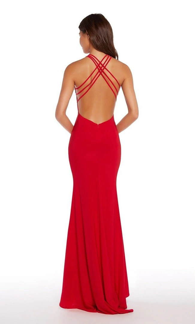 Alyce Paris - 60012 Halter Neck Strappy Open Back Long Formal Dress 4 Alyce Paris - 60012 Halter Neck Strappy Open Back Long Formal Dress
