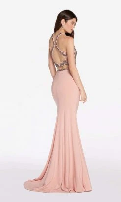 Alyce Paris - 60018 Two-Piece Cutout Bodice Halter Jersey Gown Formal Gowns