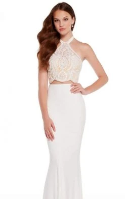 Formal Gowns Alyce Paris - 60021 Two Piece Embroidered Halter Dress 8 Formal Gowns Alyce Paris - 60021 Two Piece Embroidered Halter Dress
