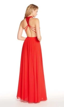Formal Gowns Alyce Paris - 60061 Beaded Lace Bodice Strappy Open Back Chiffon Gown