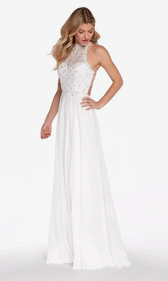 Formal Gowns Alyce Paris - 60061 Beaded Lace Bodice Strappy Open Back Chiffon Gown 6 Formal Gowns Alyce Paris - 60061 Beaded Lace Bodice Strappy Open Back Chiffon Gown