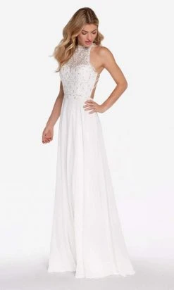 Alyce Paris - 60061 High Neck Lace Bodice Chiffon Gown Formal Gowns