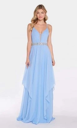 Formal Gowns Alyce Paris - 60092 Plunging Asymmetrical Cascade Chiffon Gown