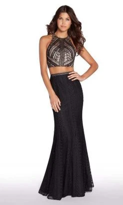 Alyce Paris - 60132 Two Piece Lace Halter Sheath Dress