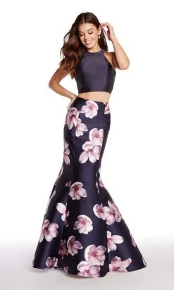 Formal Gowns Alyce Paris - 60178 Two-Piece Floral Print Mikado Mermaid Gown