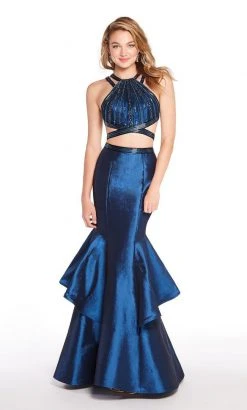 Alyce Paris - 60219 Beaded Halter Neck Two-Piece Mermaid Gown