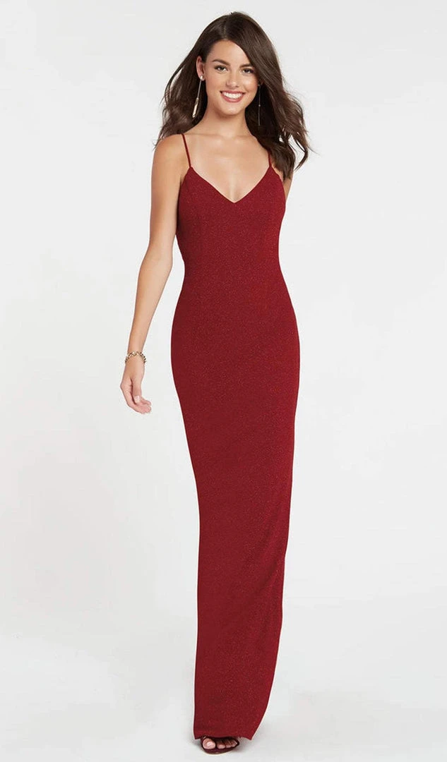 Alyce Paris - 60292 Shimmering Sleeveless V Neck Fitted Jersey Dress 5 Alyce Paris - 60292 Shimmering Sleeveless V Neck Fitted Jersey Dress