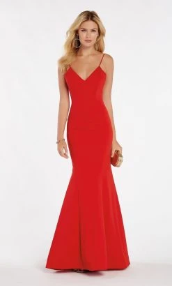 Alyce Paris - 60293 Sleeveless V Neck Jersey Mermaid Gown - 1 Pc Royal In Size 2 Available