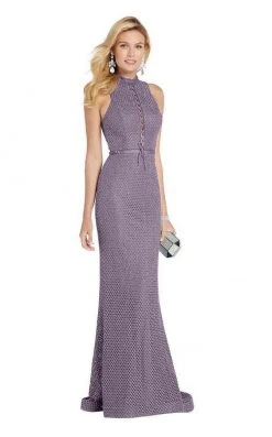 Formal Gowns Alyce Paris - 60318 Diamond Lace High Halter Dress With Open Back 9 Formal Gowns Alyce Paris - 60318 Diamond Lace High Halter Dress With Open Back