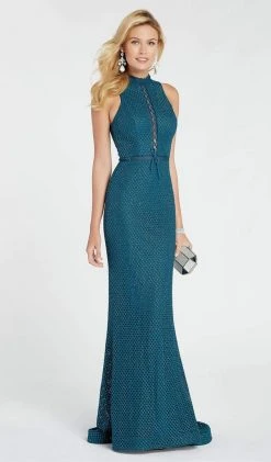 Formal Gowns Alyce Paris - 60318 Diamond Lace High Halter Dress With Open Back