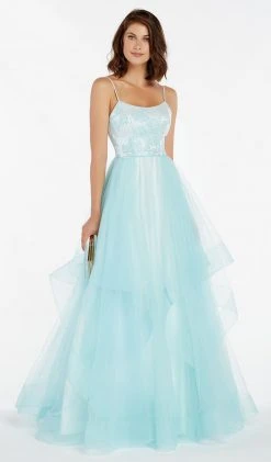 Alyce Paris - 60359 Sleeveless Scoop Neck Jacquard Ballgown