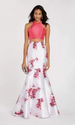 Alyce Paris - 60430 Two Piece Floral Printed Satin Mermaid Dress Formal Gowns