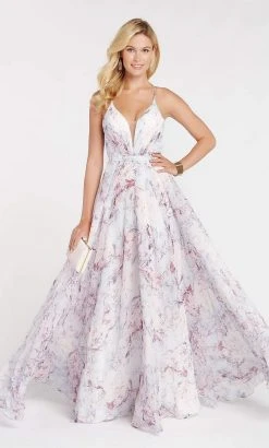 Formal Gowns Alyce Paris - 60440 Sleeveless Printed Chiffon Sexy Back A-Line Dress