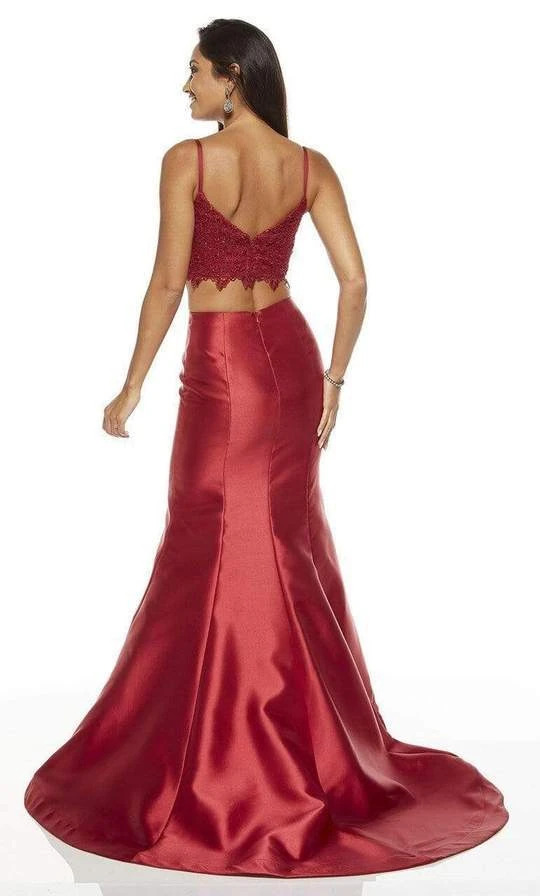 Alyce Paris - 60633 Two-Piece Lace Croptop Silk Mikado Mermaid Gown - 1 Pc Emerald In Size 4 And 1 Pc Wine In Size 0 Available Formal Gowns 5 Alyce Paris - 60633 Two-Piece Lace Croptop Silk Mikado Mermaid Gown - 1 Pc Emerald In Size 4 And 1 Pc Wine In Size 0 Available Formal Gowns