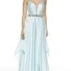 Alyce Paris - 60641 Plunging V-Neck Flowy Satin Chiffon Gown Formal Gowns