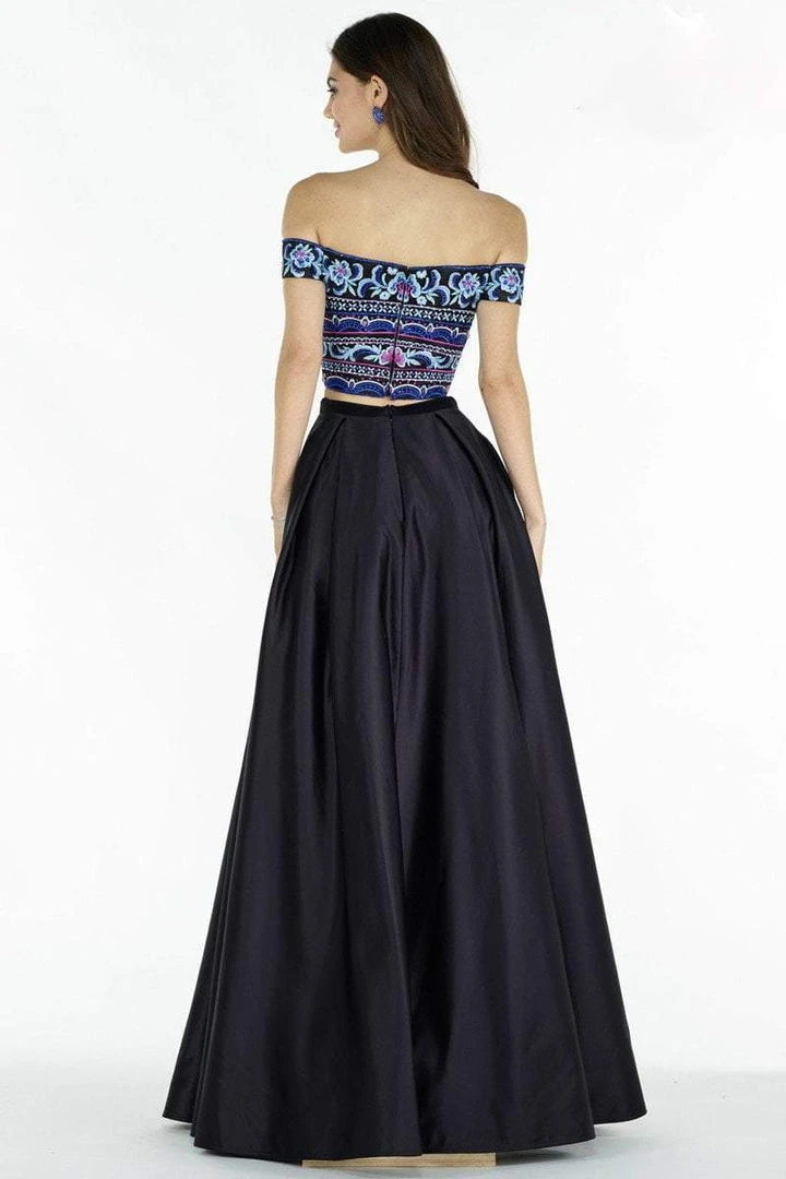 Alyce Paris 6817 Embroidered Off Shoulder Two-Piece Gown - 1 Pc Black Multi In Size 2 Available Formal Gowns 4 Alyce Paris 6817 Embroidered Off Shoulder Two-Piece Gown - 1 Pc Black Multi In Size 2 Available Formal Gowns