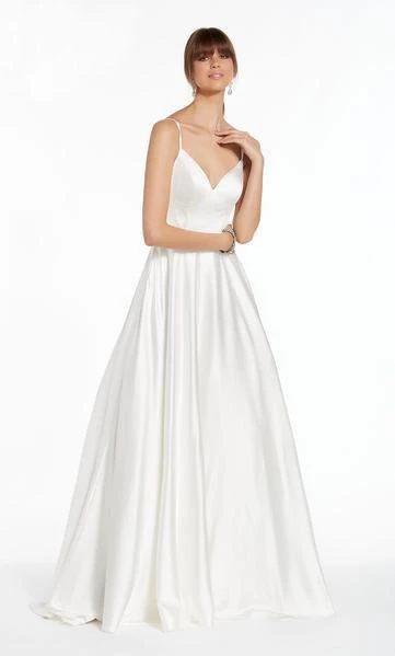 Formal Gowns Alyce Paris - 7009 Luminous Satin V-Neck Bridal Gown 3 Formal Gowns Alyce Paris - 7009 Luminous Satin V-Neck Bridal Gown