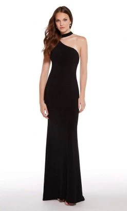 Alyce Paris Asymmetric Jersey Sheath Dress 59998 Formal Gowns