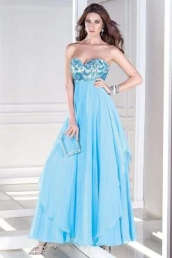 Formal Gowns Alyce Paris - B'Dazzle - 35678 Dress In Sky Blue Nude