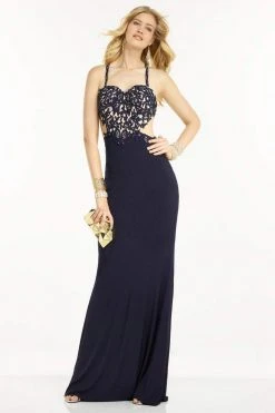 Formal Gowns Alyce Paris - B'Dazzle - 35760 Embroidered Lace Cut Out Evening Gown