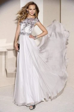 Formal Gowns Alyce Paris Bedazzled A-line Dress In Silver 29654