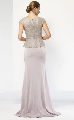 Alyce Paris Cap Sleeve Jeweled Lace Crepe Gown 27105 Formal Gowns