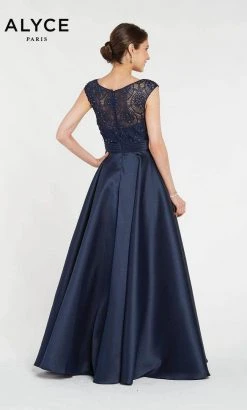 Formal Gowns Alyce Paris Cap Sleeve Lace Bateau Mikado Evening Gown 27243 10 Formal Gowns Alyce Paris Cap Sleeve Lace Bateau Mikado Evening Gown 27243