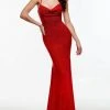 Formal Gowns Alyce Paris - Cowl Beaded Evening Gown 61045 - 1 Pc Red In Size 14 Available