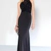Alyce Paris Long Beaded Halter Dress 5816