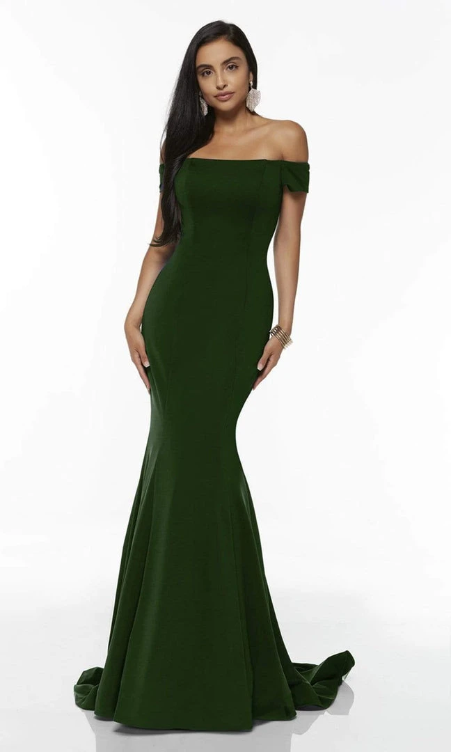 Alyce Paris - Off Shoulder Jersey Mermaid Evening Gown 60294 - 2 Pcs Navy In Size 4 And 10 And 1 Pc Black In Size 8 Available Formal Gowns 9 Alyce Paris - Off Shoulder Jersey Mermaid Evening Gown 60294 - 2 Pcs Navy In Size 4 And 10 And 1 Pc Black In Size 8 Available Formal Gowns