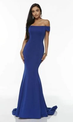 Alyce Paris - Off Shoulder Jersey Mermaid Evening Gown 60294 - 2 Pcs Navy In Size 4 And 10 And 1 Pc Black In Size 8 Available Formal Gowns 13 Alyce Paris - Off Shoulder Jersey Mermaid Evening Gown 60294 - 2 Pcs Navy In Size 4 And 10 And 1 Pc Black In Size 8 Available Formal Gowns