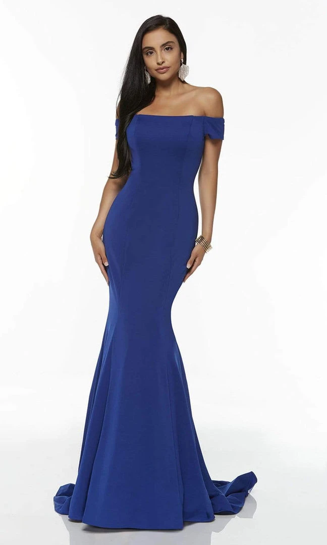 Alyce Paris - Off Shoulder Jersey Mermaid Evening Gown 60294 - 2 Pcs Navy In Size 4 And 10 And 1 Pc Black In Size 8 Available Formal Gowns 7 Alyce Paris - Off Shoulder Jersey Mermaid Evening Gown 60294 - 2 Pcs Navy In Size 4 And 10 And 1 Pc Black In Size 8 Available Formal Gowns