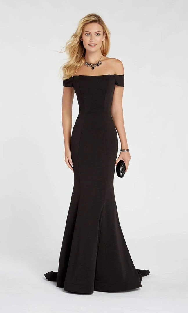 Alyce Paris - Off Shoulder Jersey Mermaid Evening Gown 60294 - 2 Pcs Navy In Size 4 And 10 And 1 Pc Black In Size 8 Available Formal Gowns 3 Alyce Paris - Off Shoulder Jersey Mermaid Evening Gown 60294 - 2 Pcs Navy In Size 4 And 10 And 1 Pc Black In Size 8 Available Formal Gowns