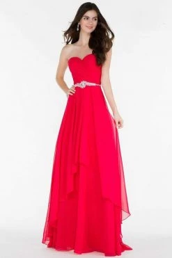 Alyce Paris - Prom Collection - Strapless Chiffon Dress With Beaded Waist 6676