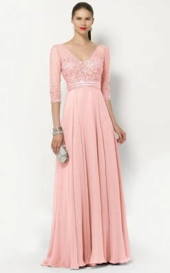 Formal Gowns Alyce Paris Quarter Sleeve Embellished Tulle Gown